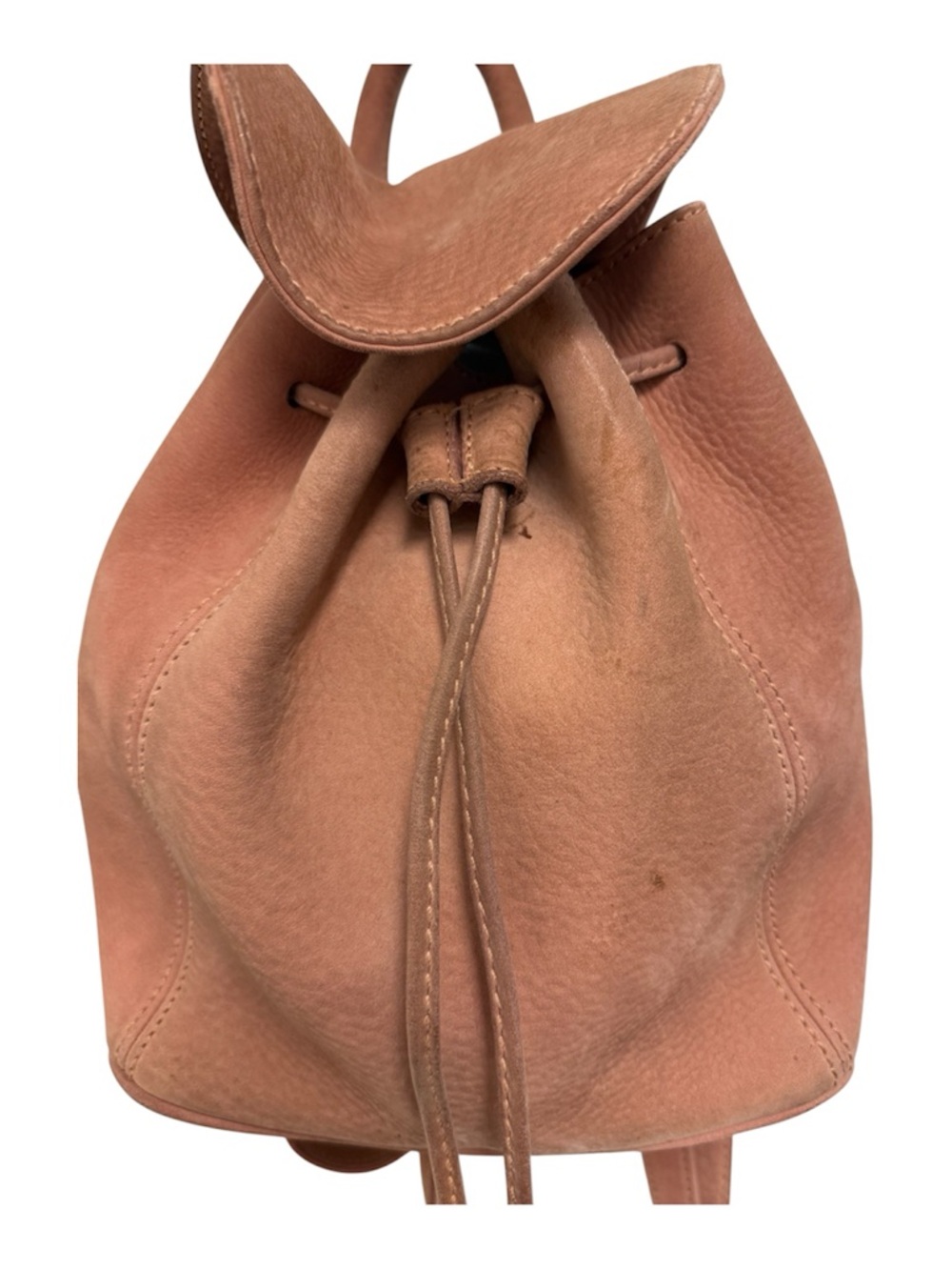 Vintage coach suede Leather Drawstring Backpack in Dusty Rose